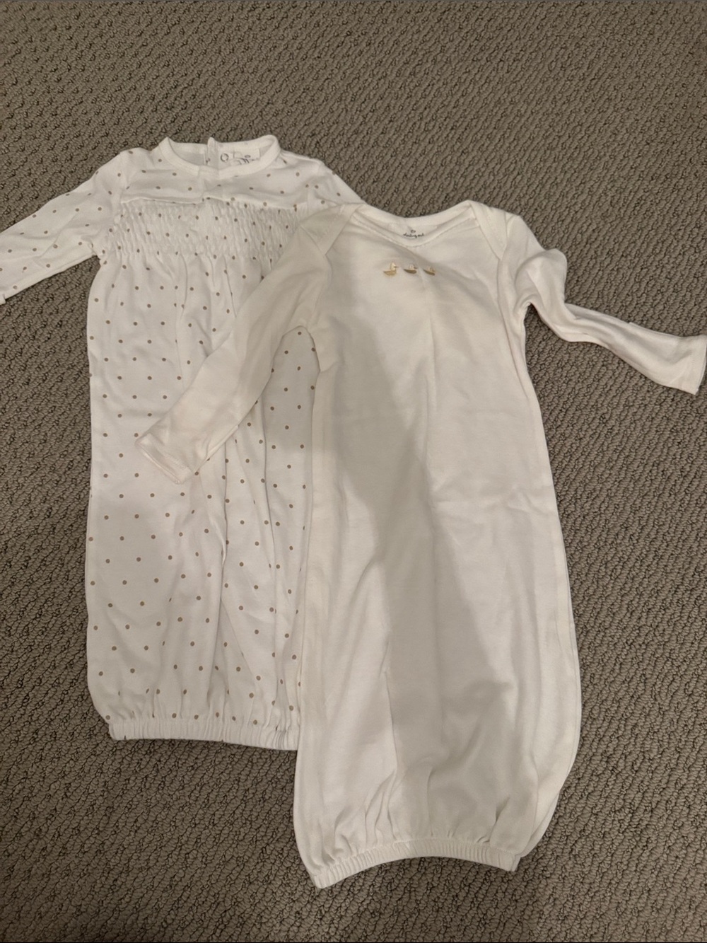 2 White Baby Sleep Gown Set - Brand Starting Out - Soft Long Sleeve